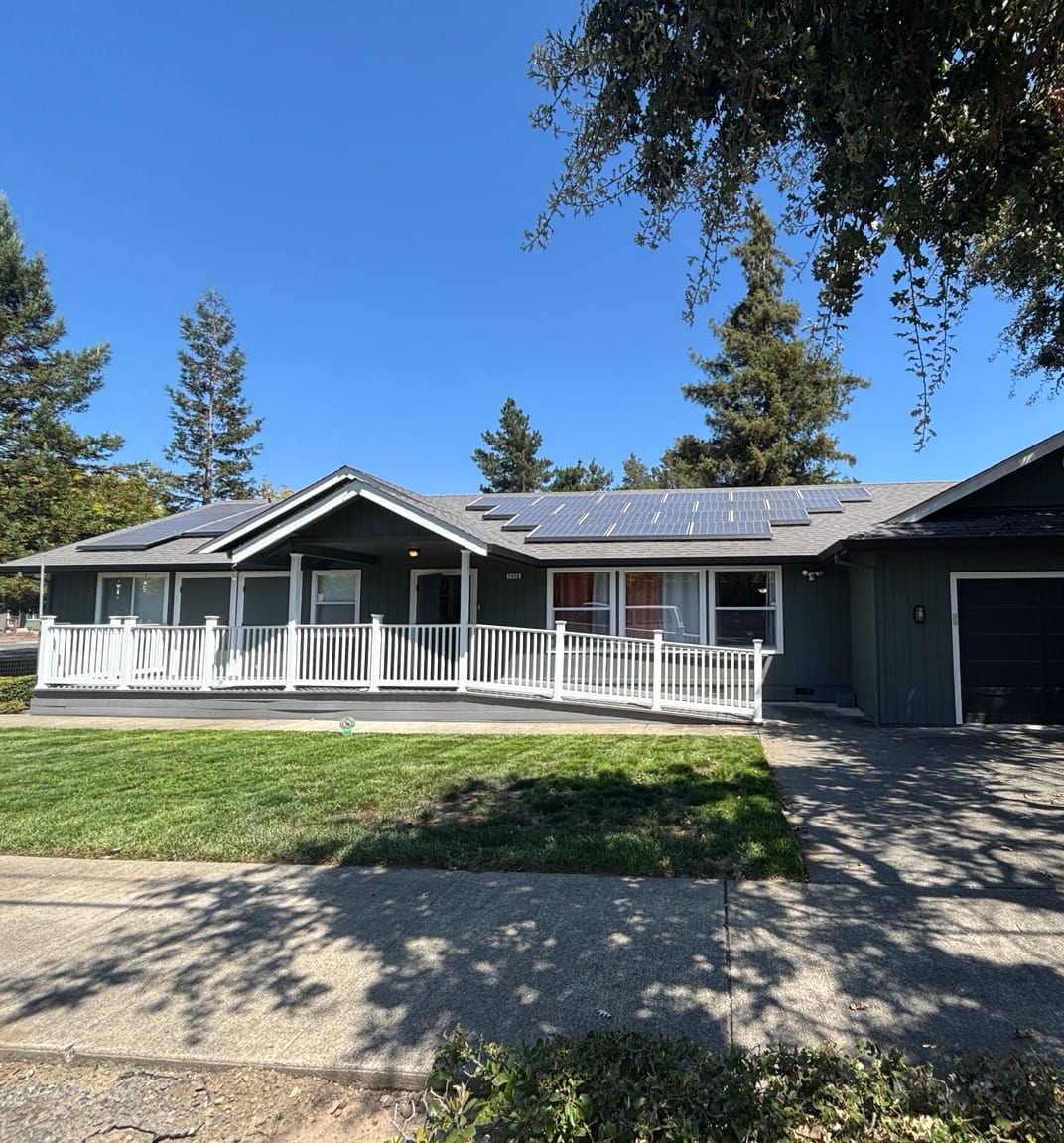 The front porch of Velma House, one of six DuMolin homes in Santa Rosa.